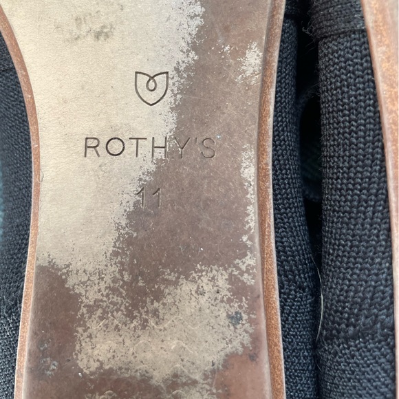 Rothys Womens Mary Jane Black Point Bow Flats - Picture 10 of 11